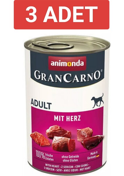 gran Carno Sığır Etli ve Yürekli Köpek Konservesi 400gr x 3 adet