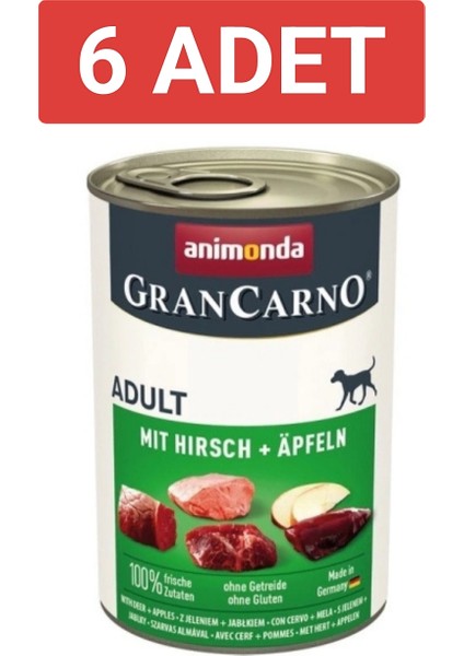 gran Carno Elmalı Geyikli Yetişkin Köpek Konservesi 400gr x 6 adet
