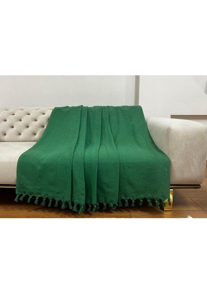 Yeşil Koltuk Örtüsü Balık Sırtı Desen 180*210