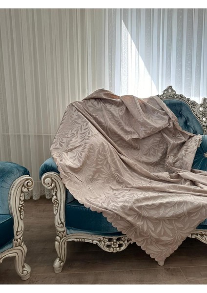 Kaymaz Tabanlı Tay Tüyü Çekyat, Koltuk, Kanepe Örtüsü(Bej RENK)(175X210CM)