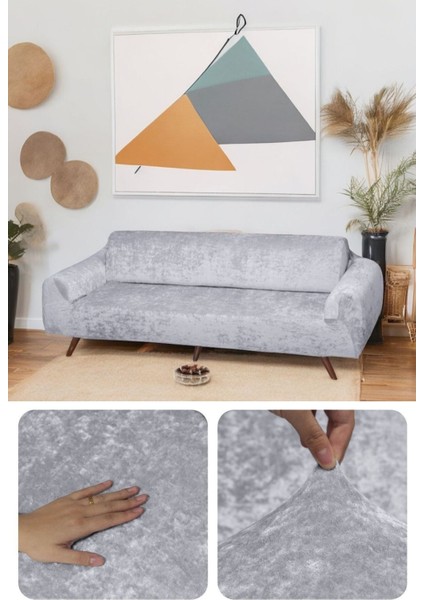 Yumuşacık Yıkanabilir Tüy Leke Tutmayan 3 Kişilik Lastikli Kadife Koltuk Örtüsü Koltuk Kılıfı tekli