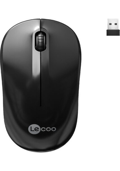 Lecoo WS206 Kablosuz 1200DPI+3 Tuşlu Siyah Mouse