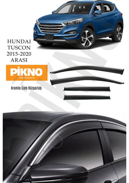 Hyundai Tucson 2015-2020 Arası Kromlu Cam Rüzgarlığı 4'lü