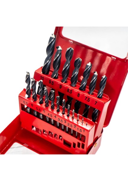 HSSST19 Metal Kutulu Hss Matkap Ucu Seti 1-10 mm (19 Parça)