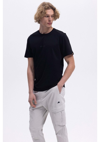 Pamuk Baskılı Regular Fit Bisiklet Yaka T Shirt Erkek T Shirt EM462