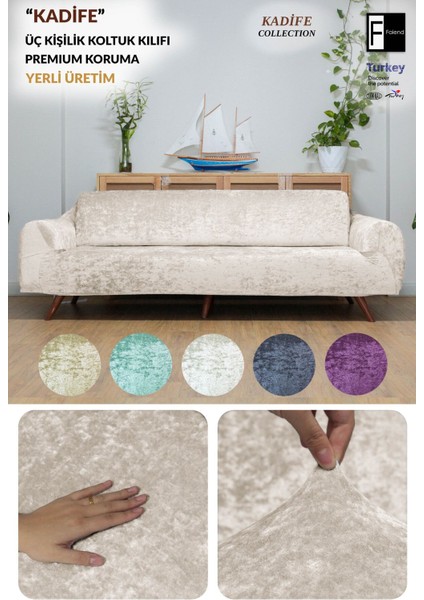 Kadife 3 Kişilik Koltuk Örtüsü Lastikli Kanepe Örtüsü | Lastikli Koltuk Örtüsü | Koltuk Kılıfı