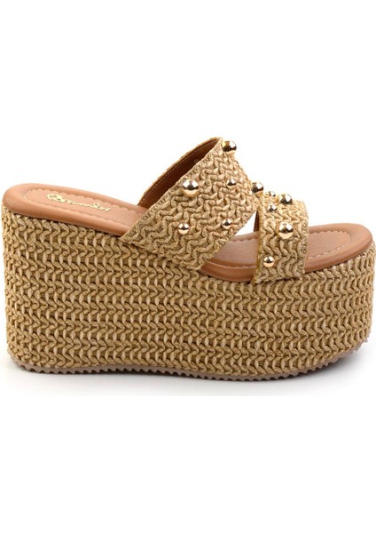 Bej Hasır Kadın Terlik K04209222528