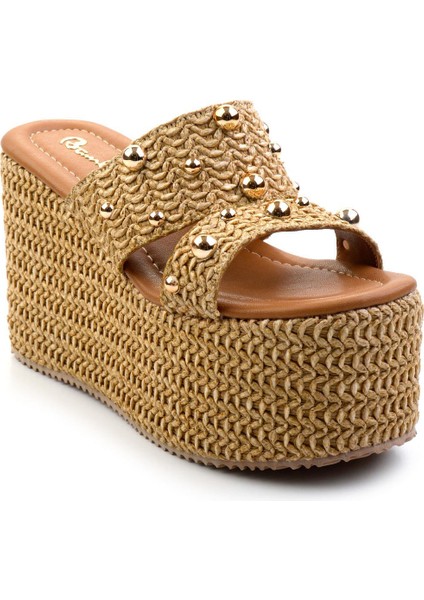 Bej Hasır Kadın Terlik K04209222528 fiyatları