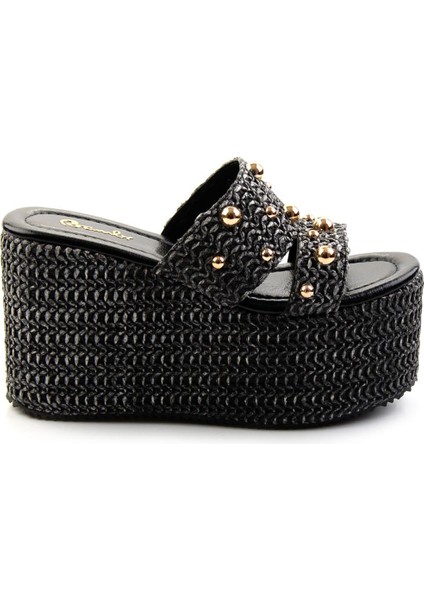 Siyah Hasır Kadın Terlik K04209222528