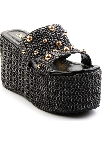 Siyah Hasır Kadın Terlik K04209222528 fiyatları