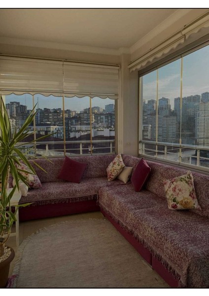 Lüks Pamuklu Koltuk-Çekyat Örtüsü Bordo Rengi 170X220 Çift Taraflı Terletmez modelleri