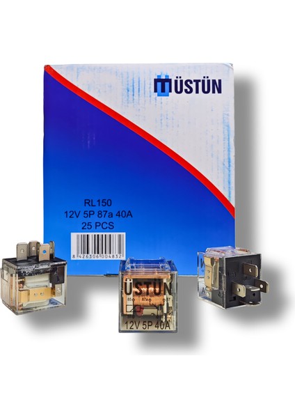 Üstün Mini Röle 40 Amper 12 Volt - Şeffaf Röle - 40 Amper Güç Rölesi - 10 Adet