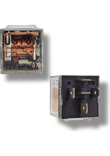 Üstün Mini Röle 40 Amper 12 Volt - Şeffaf Röle - 40 Amper Güç Rölesi - 10 Adet