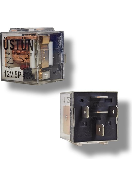 Üstün Mini Röle 40 Amper 12 Volt - Şeffaf Röle - 40 Amper Güç Rölesi - 10 Adet