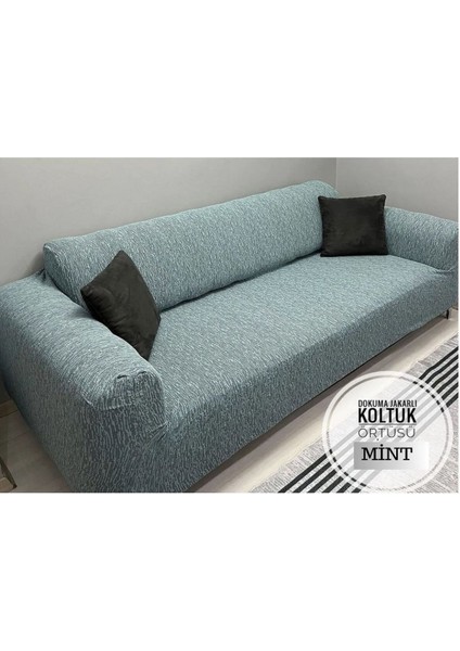 Jakarlı 3kişilik Koltuk Örtüsü , Çekyat Kanepe Kılıfı 1ADET Mint fiyatları