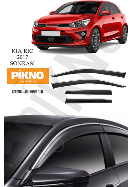 Kia Rio 2017 ve Sonrası Kromlu Cam Rüzgarlığı 4'lü A+ Plus