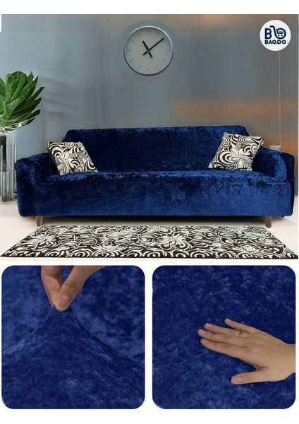 Kadife 3 Lu/3 Kişilik Koltuk Örtüsü Streç Lastikli Esnek, Çekyat, Kanepe Kılıfı, Koltuk Örtüsü 1ADE