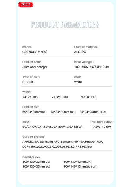 Hızlı Şarj Adaptörü CE07|GAN|1 Type-C KABLO|35WMAX|AKIM Korumalı|tablet,notebook,cep Telefonu,konsol