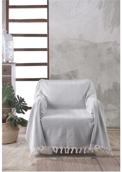 Natural Berjer Koltuk Örtüsü Tekli Koltuk Gri 160X160