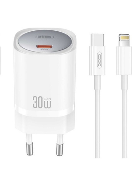 Hızlı Şarj Adaptörü CE20|GAN|LIGHTNING KABLO|30W Max Power|akım Korumalı,tablet,notebook,cep Telefon
