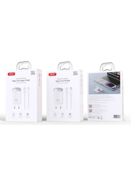 Hızlı Şarj Adaptörü CE20|GAN|LIGHTNING KABLO|30W Max Power|akım Korumalı,tablet,notebook,cep Telefon
