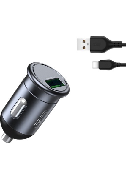 CC46 Araç Şarj Cihazı Type-C 18W Hızlı ŞARJ,12V-24V Giriş,usb-A ,aşırı Isınma ve Kısa Devre Koruması