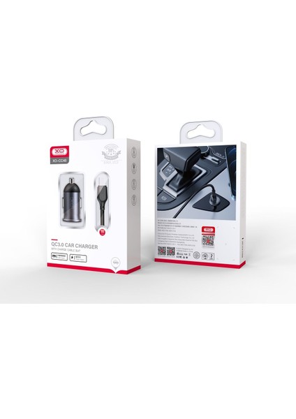 CC46 Araç Şarj Cihazı Type-C 18W Hızlı ŞARJ,12V-24V Giriş,usb-A ,aşırı Isınma ve Kısa Devre Koruması