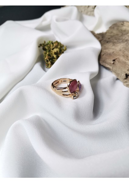 Kadın Gold Renk Celestial Harmony Zirkon Taşlı 316L Çelik Ayarlanabilir Yüzük