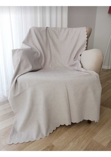 Mat Şönil Taş Çift Taraflı Koltuk Çekyat Örtüsü Şalı