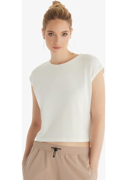 Kadın Kısa Kol Modal Krem T-Shirt Pantolon Takım 60561-63