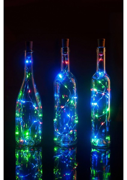 5 Adet Fonksiyonlu Mantar Tıpalı Rgb Peri LED 2 Metre Pil Dahil modelleri