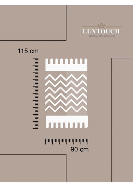 Liva Ponponlu Bej Berjer 2 Adet Tekli Koltuk Örtüsü 115X90 cm Berjer Şalı Püsküllü
