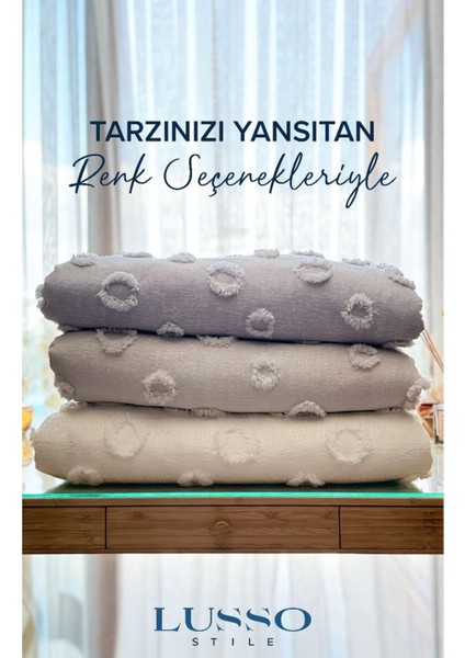 Ponpon Koltuk Örtüsü Ekru 100X240 fırsatları