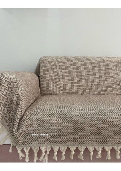Buldan Işi Kollarını Örten Kanepe Çekyat Koltuk Örtüsü 180X300 Büyük Boy Pamuk Dokuma