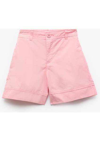 Pamuklu Cep Detaylı Düğmeli Basic Şort