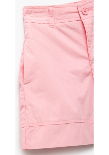 Pamuklu Cep Detaylı Düğmeli Basic Şort modelleri