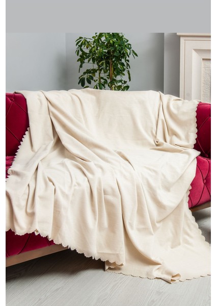 Koltuk Örtüsü | Çekyat Örtüsü | Koltuk Şalı 175X300 Mikrofiber Şönil Çift Taraflı Kaymaz | Ekru fiyatları