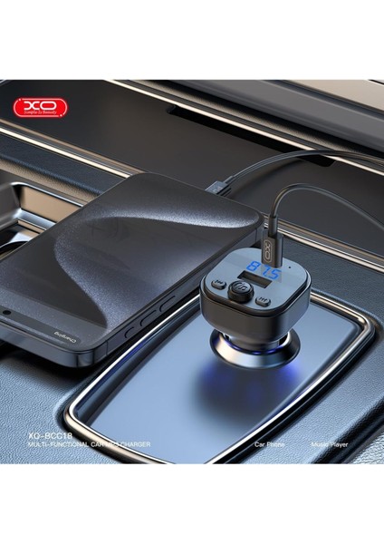 Araç Mp3 Şarj Cihazı BCC18- 15W Pd Hızlı Şarj,bt V5.3,fm Verici,çift USB Portu,kısa Devre Koruma
