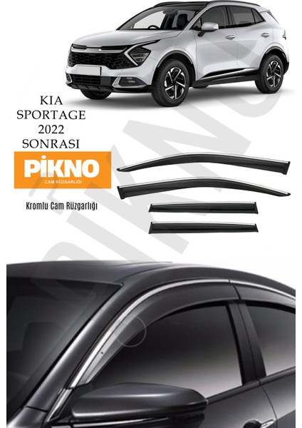 Kia Sportage 2022 ve Sonrası Kromlu Cam Rüzgarlığı 4'lü A+ Plus