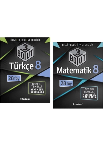 Tudem Yayınları 8.sınıf Lgs 3 Boyut Türkçe - Matematik Beceri Temelli Soru Bankası