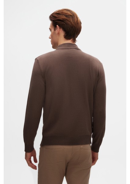 Ds Damat Regular Fit Vizon Pamuk Karışımlı Yarım Balıkçı Triko Kazak 5HF06ORT16275
