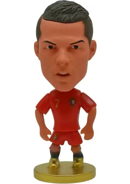 Futbol Yıldız Figürü Pvc Koleksiyon Modeli 6.5cm Mini Futbol Oyuncu Heykelcik Oyuncaklar Hediyelik Eşya Hayranları Için (Cristiano Ronaldo)