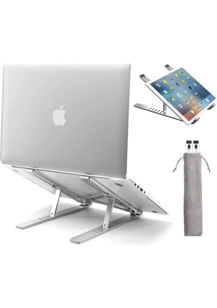 Alüminyum Ayarlı Laptop Macbook Notebook Uyumlu Stand Laptop Yükseltici Tablet Standı Süper