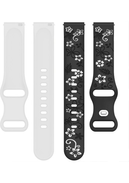 Huawei Watch Gt2 Gt3 42MM Ile Uyumlu Floraflex Çiçek Desenli Silikon Kordon indirimleri