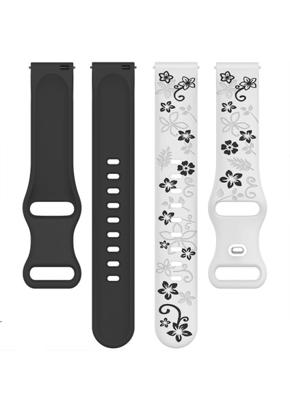 Huawei Watch Gt2 Gt3 42MM Ile Uyumlu Floraflex Çiçek Desenli Silikon Kordon indirimleri