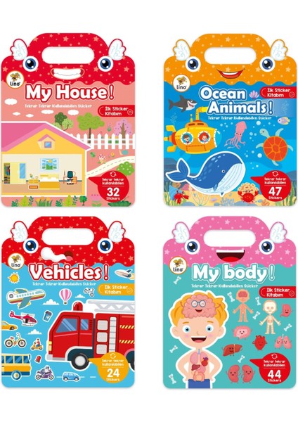 Tekrar Kullanılabilen Ilk Sticker Kitabım 4 Lü Set