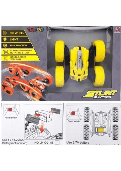 Ceco Toys Uzaktan Kumandalı Şarjlı Akrobatik Sarı Araba 3+ Yaş