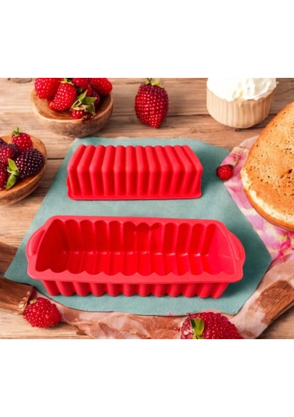 Silikon Kırmızı Baton Kek Kalıbı