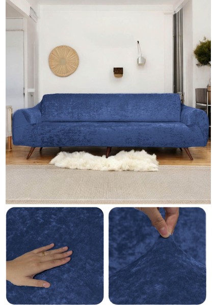 Riseler Kadife 3 Kişilik Koltuk Örtüsü Lastikli Kanepe Örtüsü Lastikli Koltuk Örtüsü Koltuk Kılıf