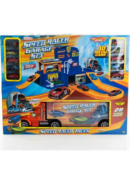 Speed Racer Garaje Seti - 10 Metal Araçlı